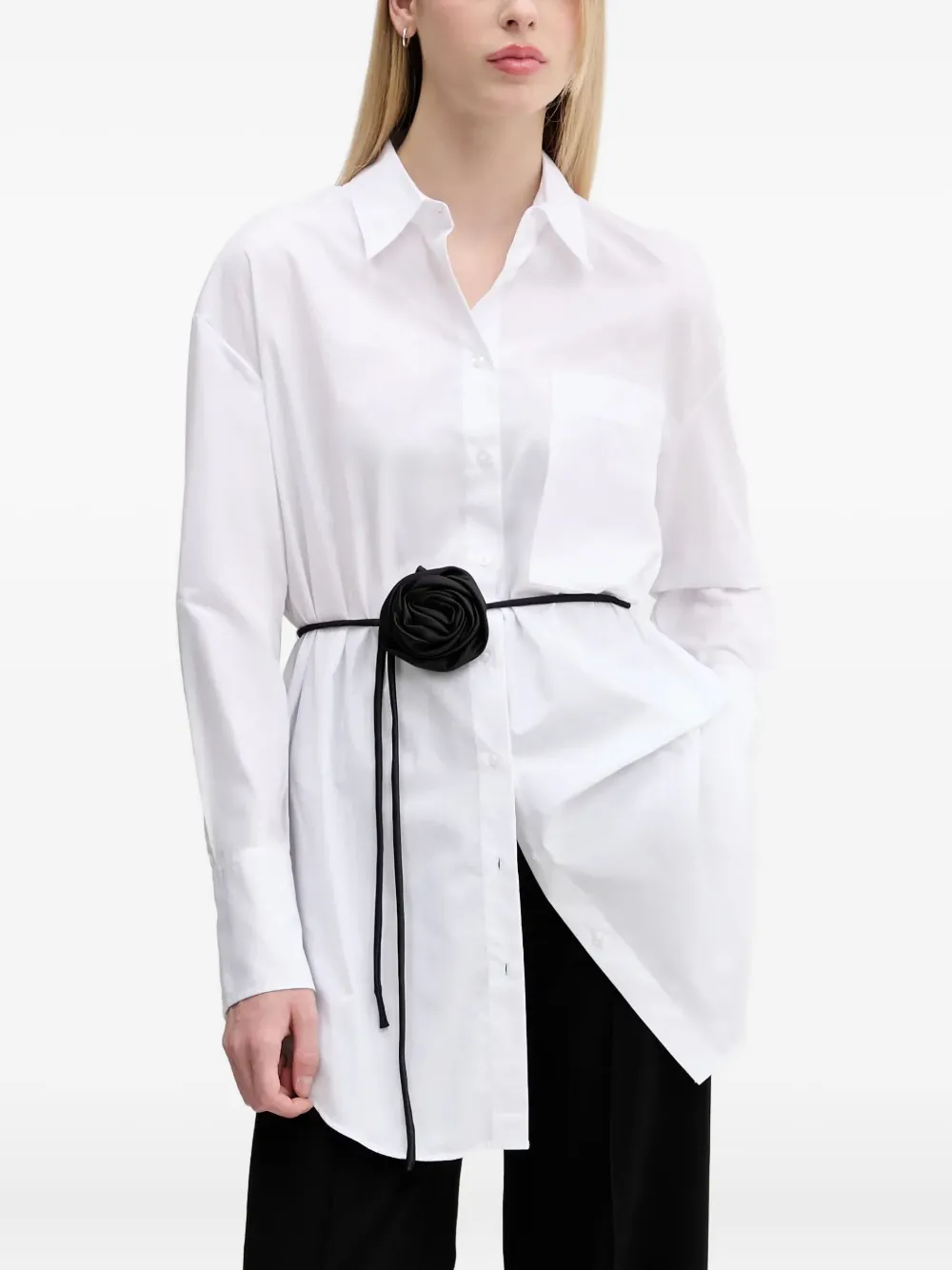 HUGO Blouse verfraaid met rozen Wit