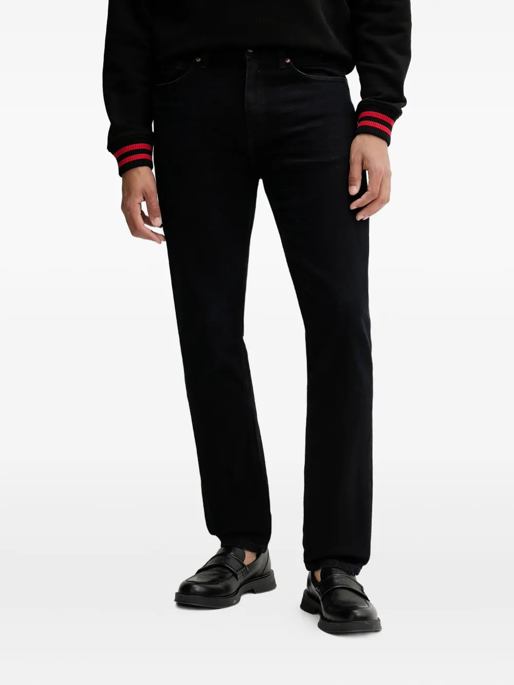 HUGO Jeans met logopatch Zwart