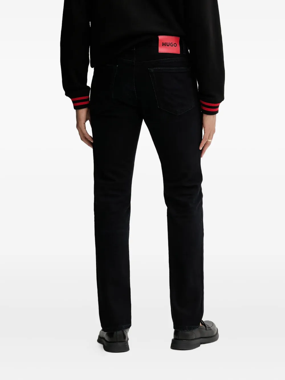 HUGO Jeans met logopatch Zwart