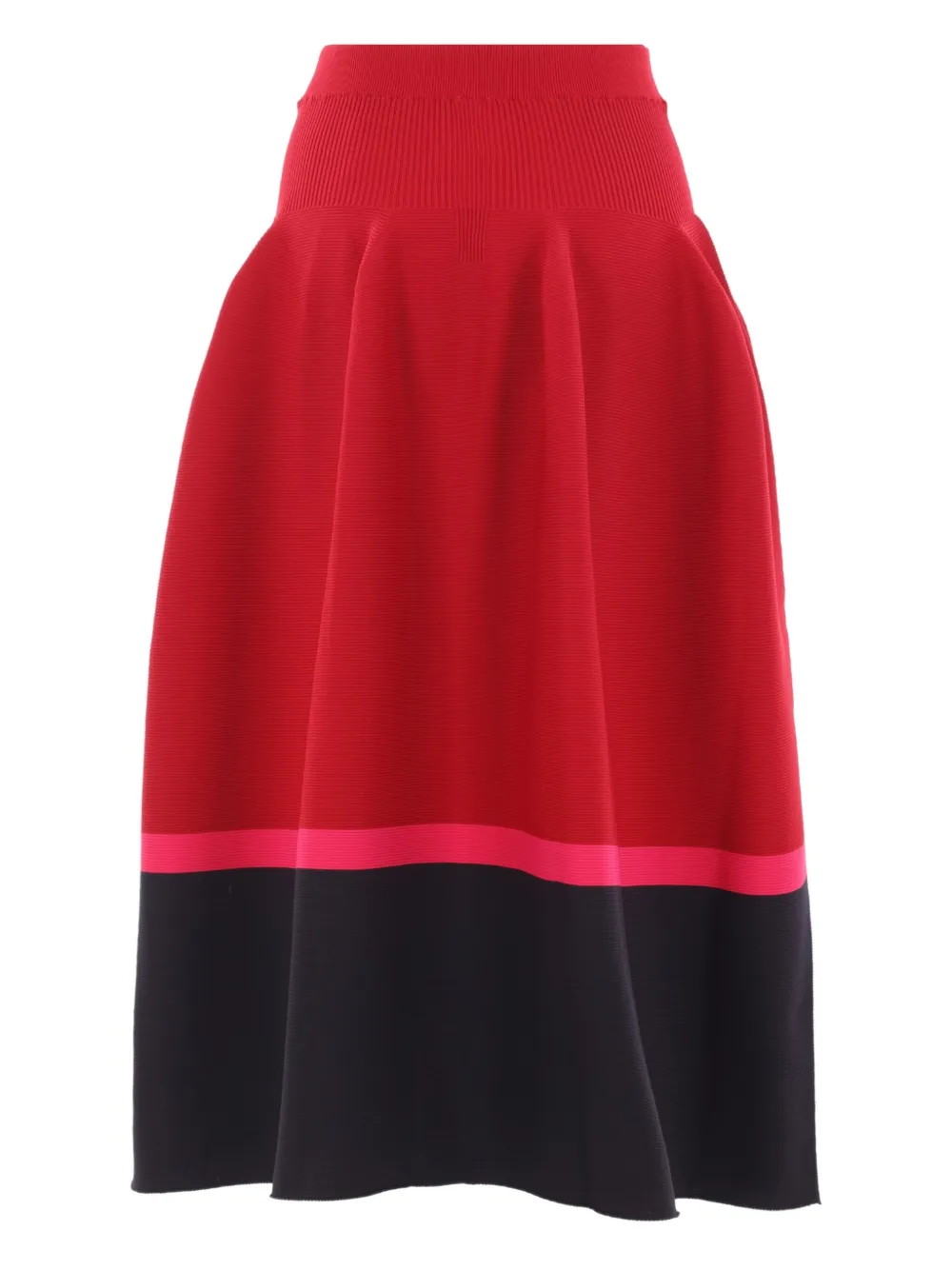 CFCL ribbed-knit flared skirt - Rood