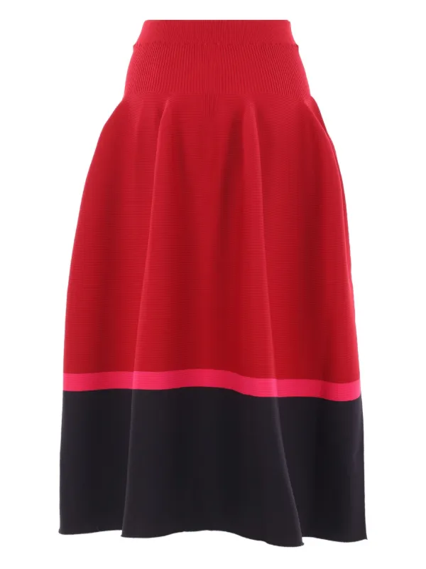 CFCL リブニット フレアスカート | レッド | FARFETCH JP