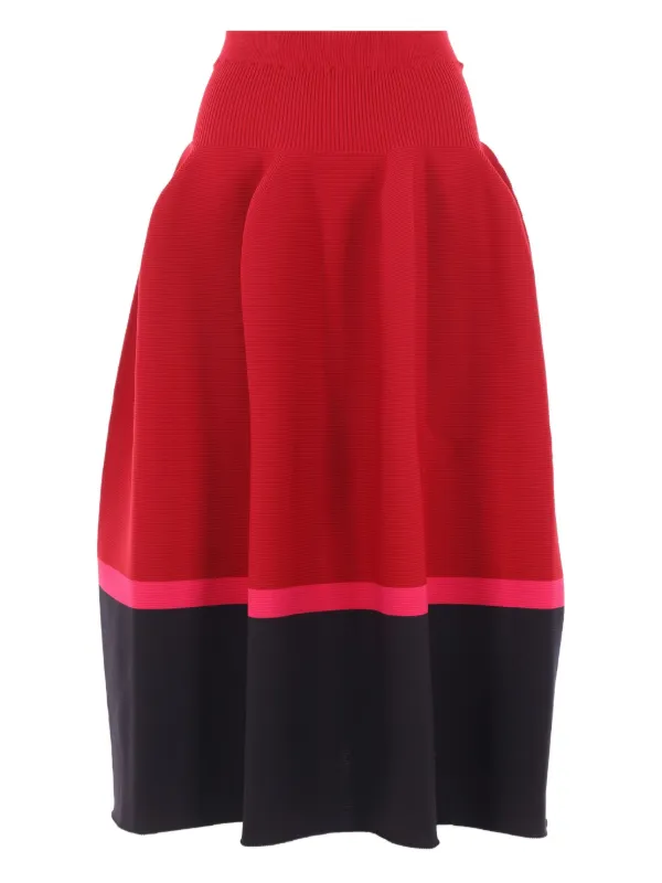 CFCL リブニット フレアスカート | レッド | FARFETCH JP