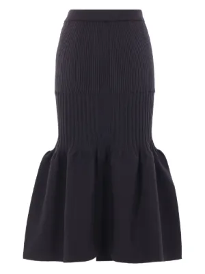 CFCL 定番　黒 フレアスカート リブ編み CFCL リブ フレアスカート | ブラック | FARFETCH JP