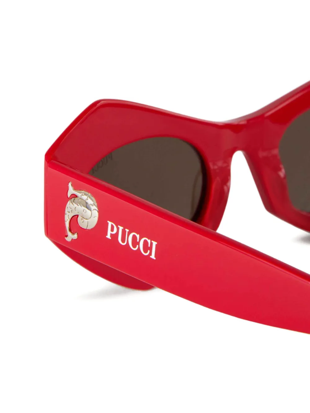 PUCCI Zonnebril met geometrisch montuur Rood