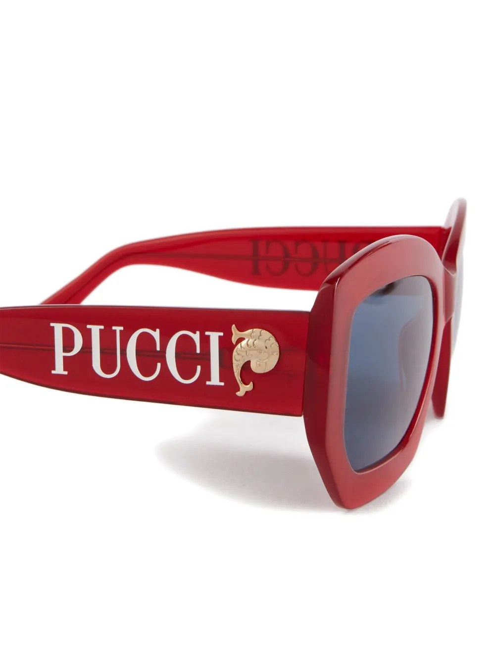 PUCCI Zonnebril met geometrisch montuur Rood