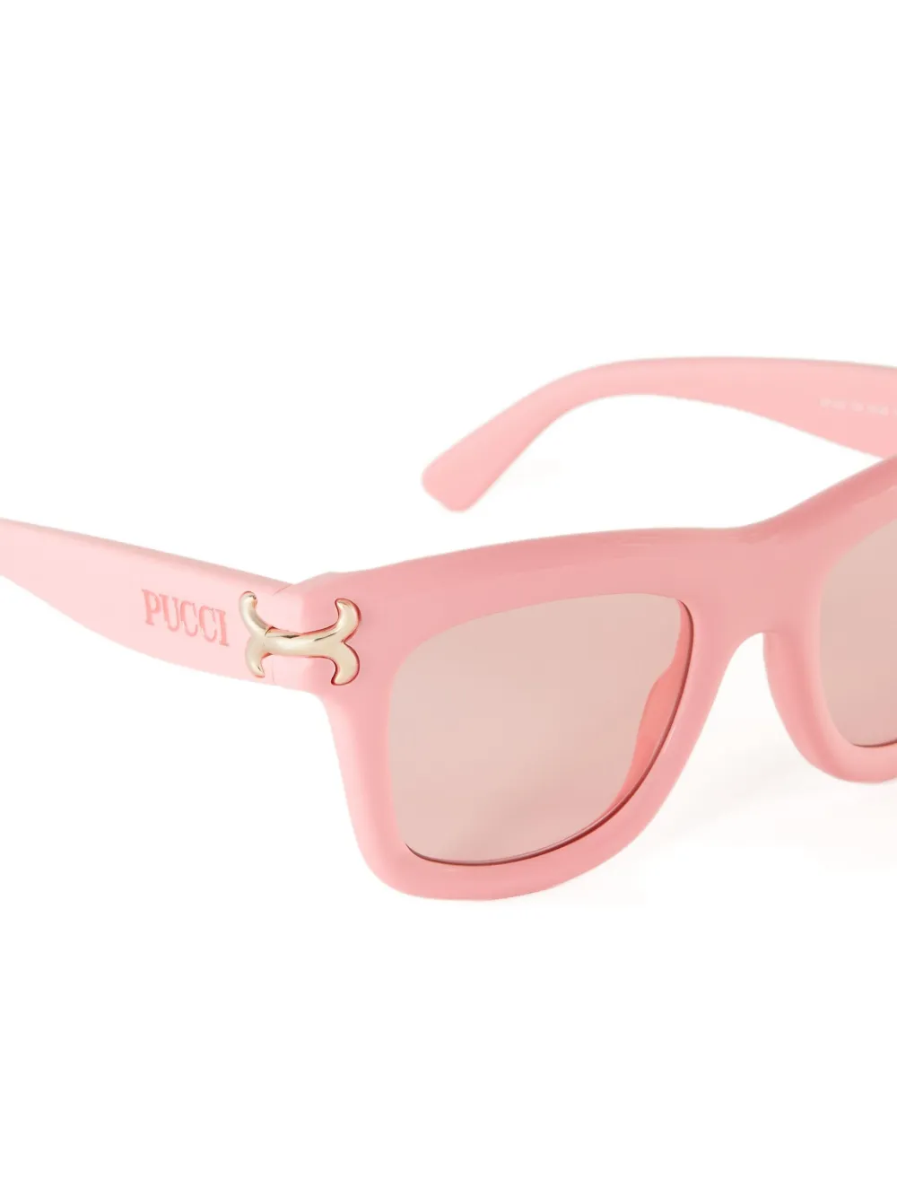 PUCCI Zonnebril met vierkant montuur en logodetail Roze
