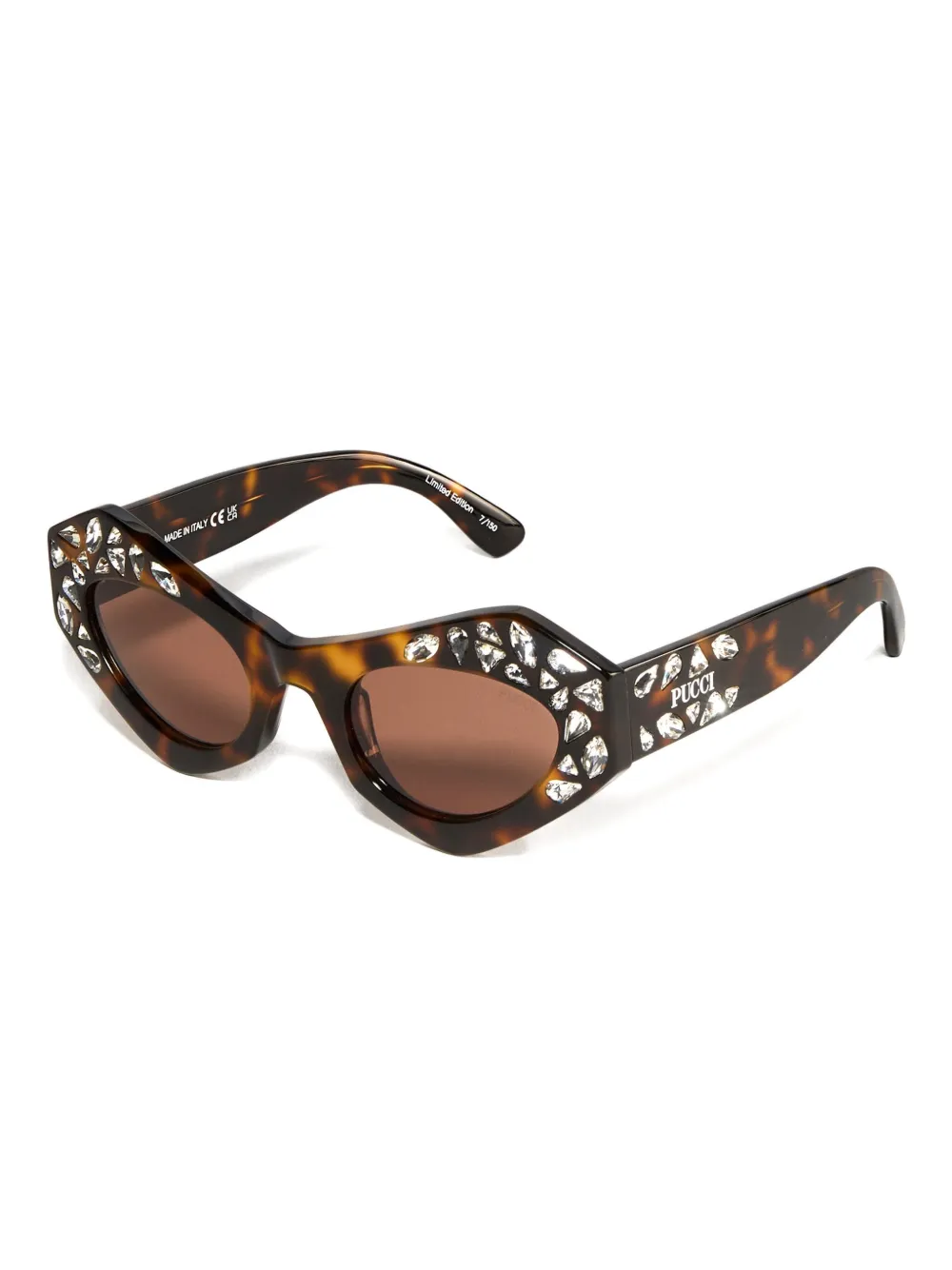 PUCCI rhinestone-embellished cat-eye sunglasses - Bruin