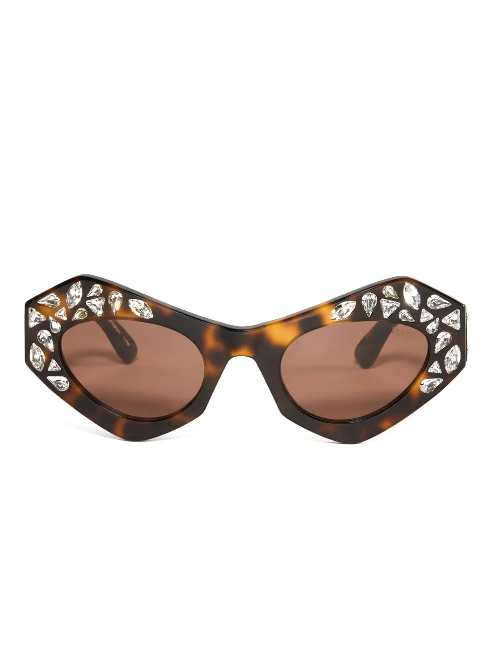 PUCCI Zonnebril met cat-eye montuur en stras Bruin