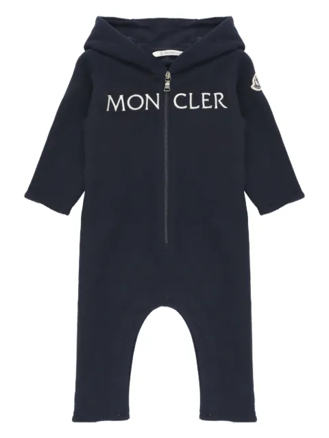 Moncler Enfant hooded embroidered-logo romper