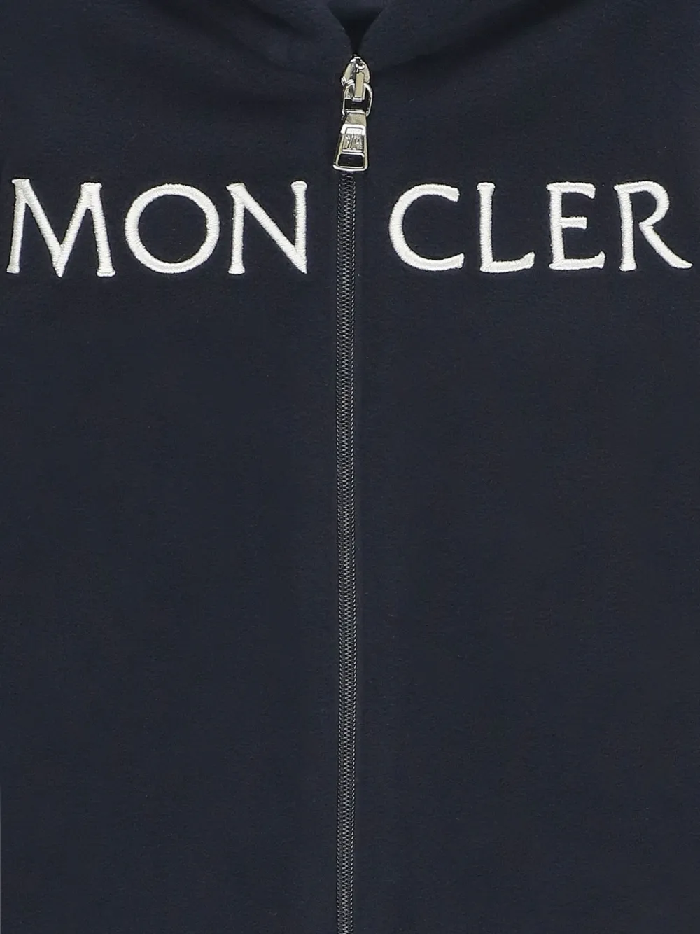 Moncler Enfant hooded embroidered-logo romper Blauw