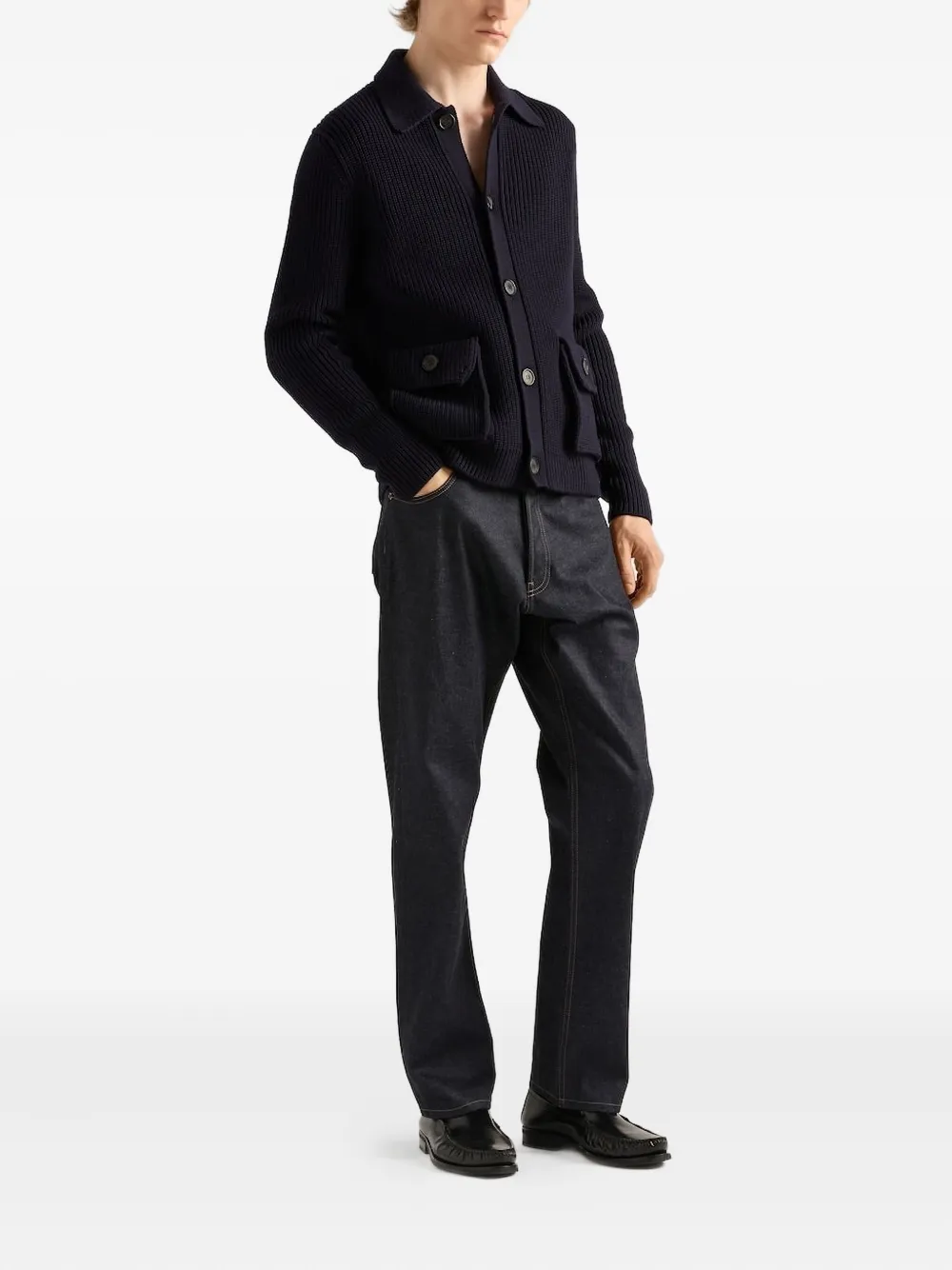 Prada Jeans met logopatch - Blauw