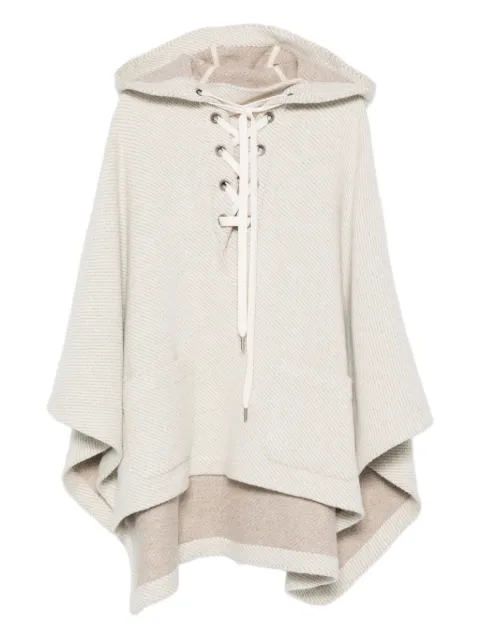 Golden Goose hooded lace-up poncho