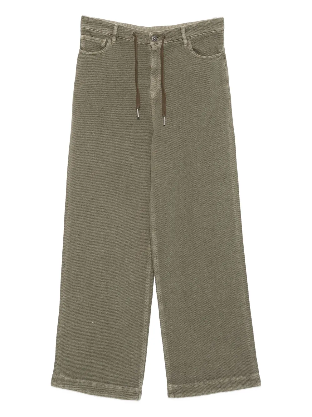 Golden Goose Jeans met wijde pijpen en trekkoord Groen