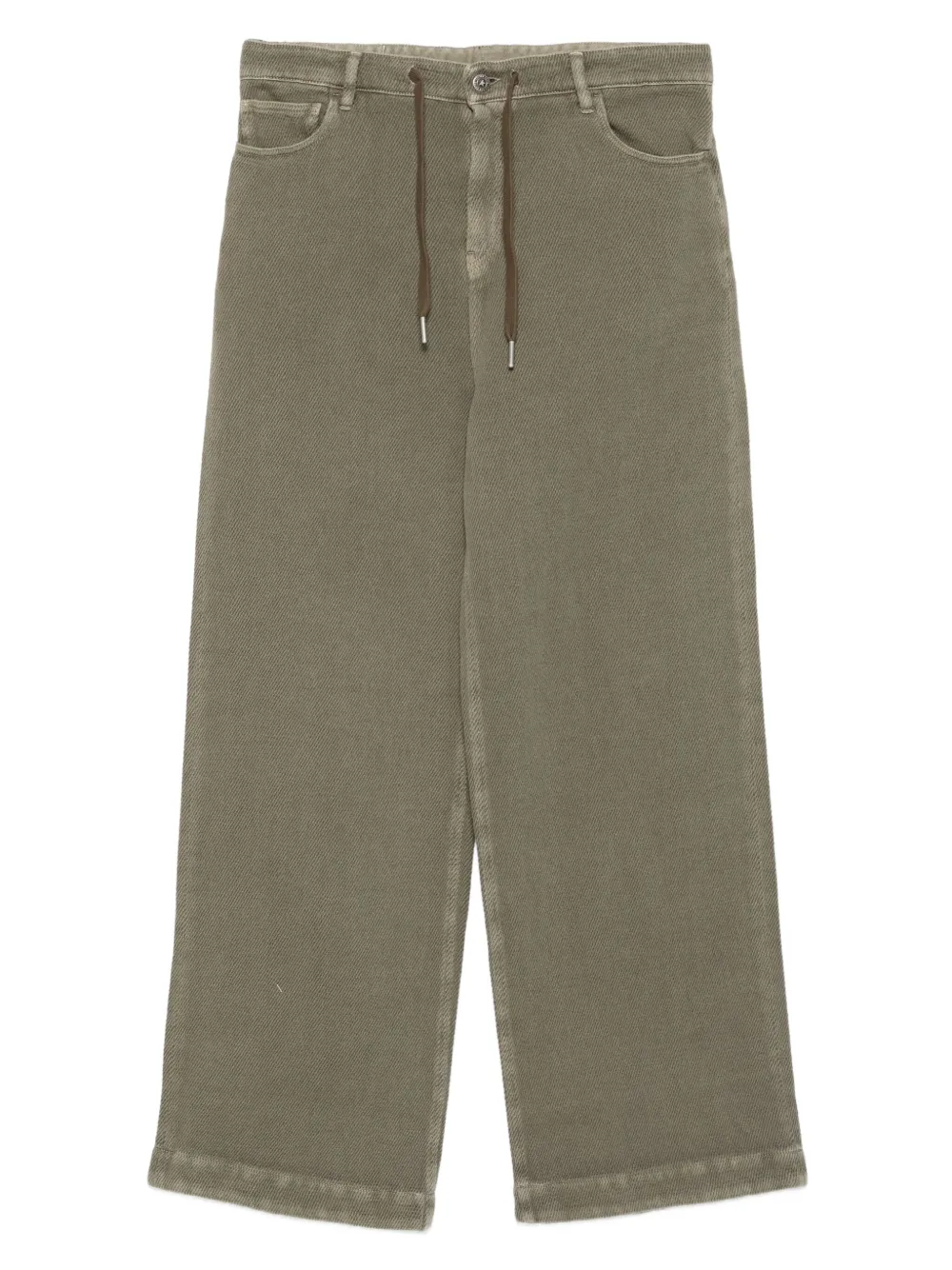 Golden Goose Jeans met wijde pijpen en trekkoord Groen