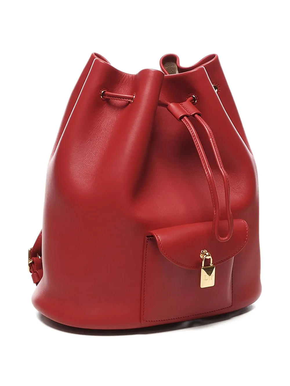 Loro Piana Rugzak met trekkoord van kalfsleer - Rood