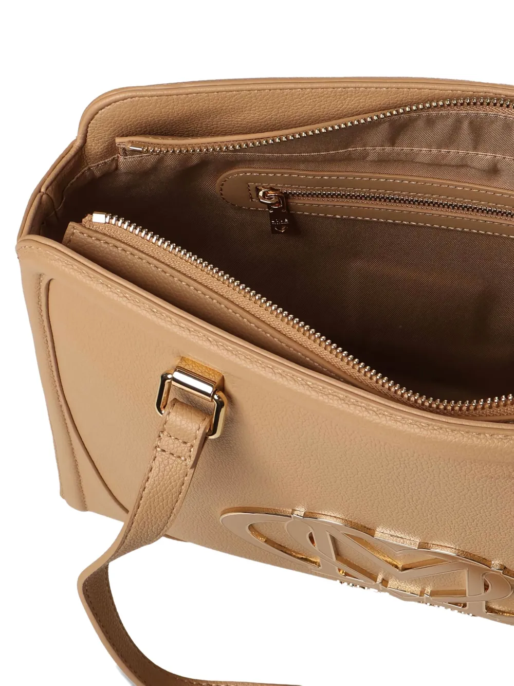 Love Moschino logo-plaque tote bag Beige
