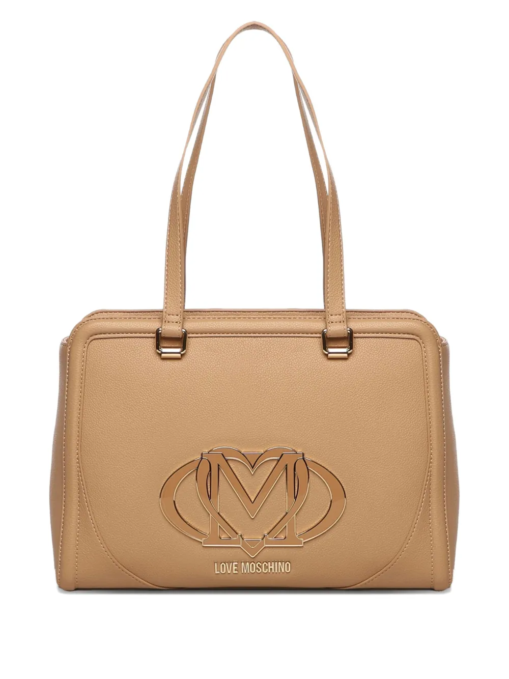 Love Moschino logo-plaque tote bag Beige