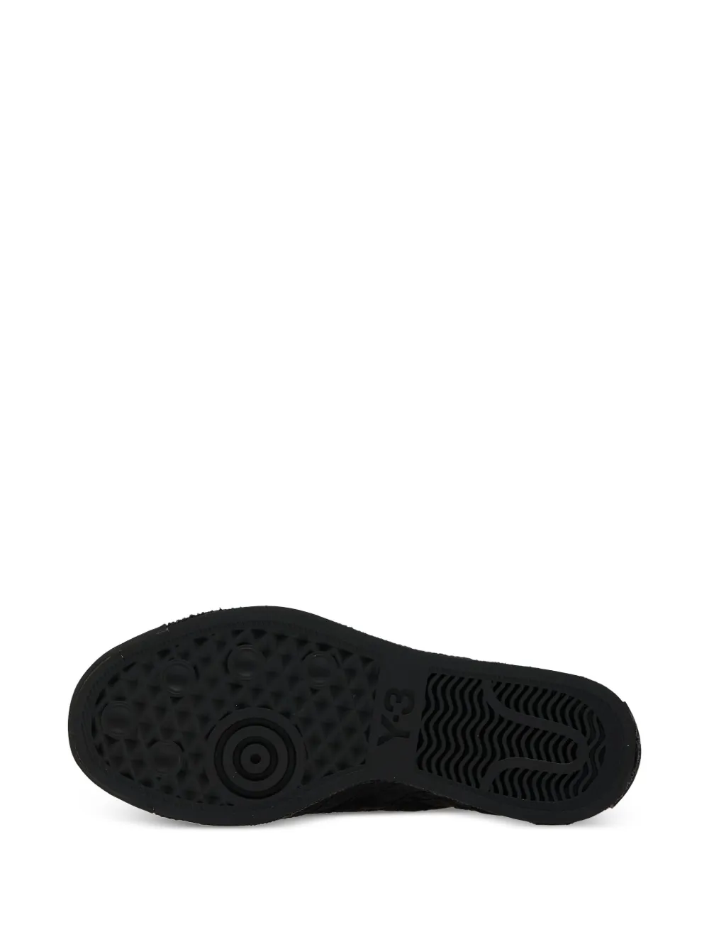 Y-3 three-stripe low trainers Black
