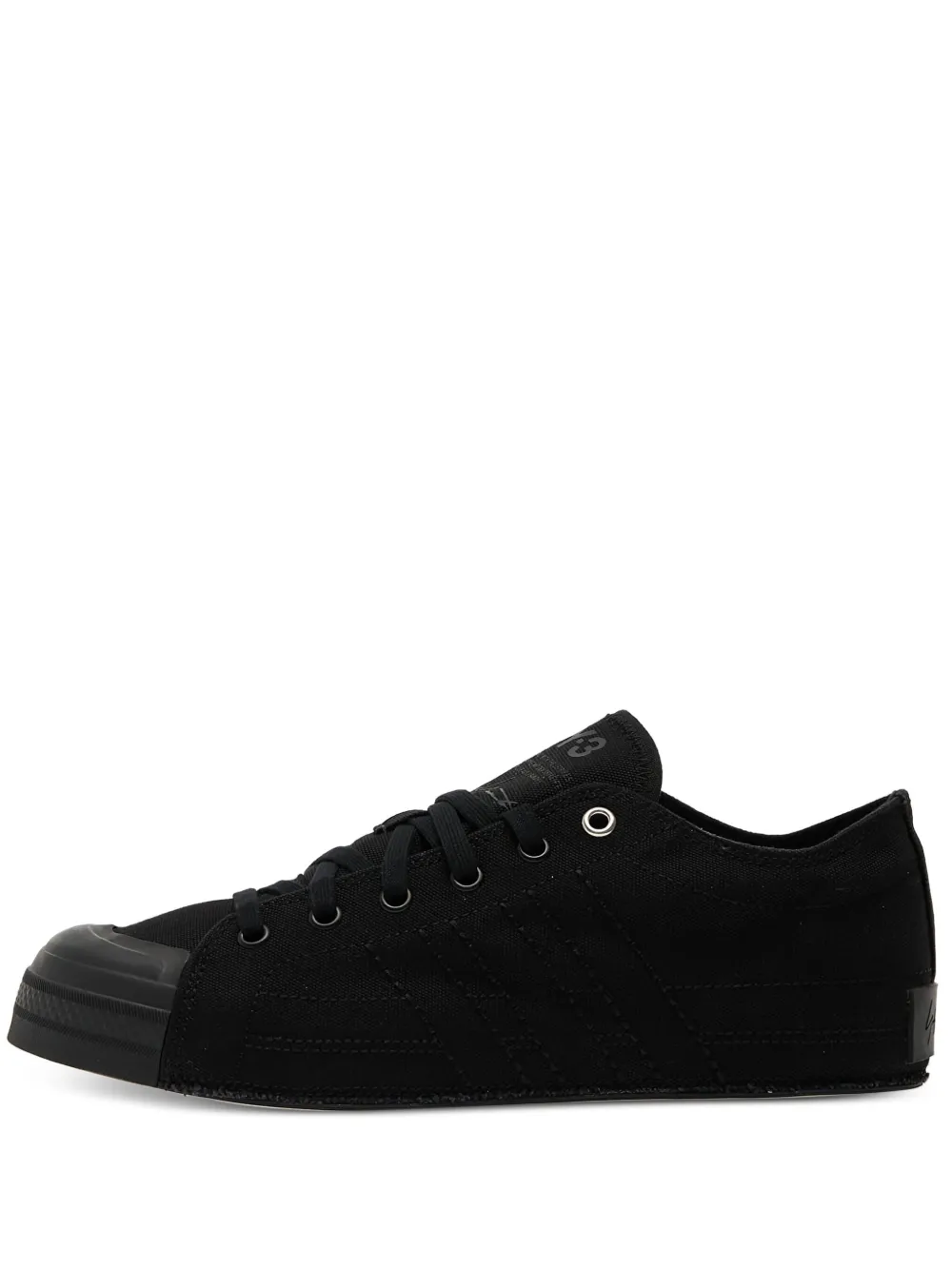 Y-3 Three-stripe Low Trainers In Black