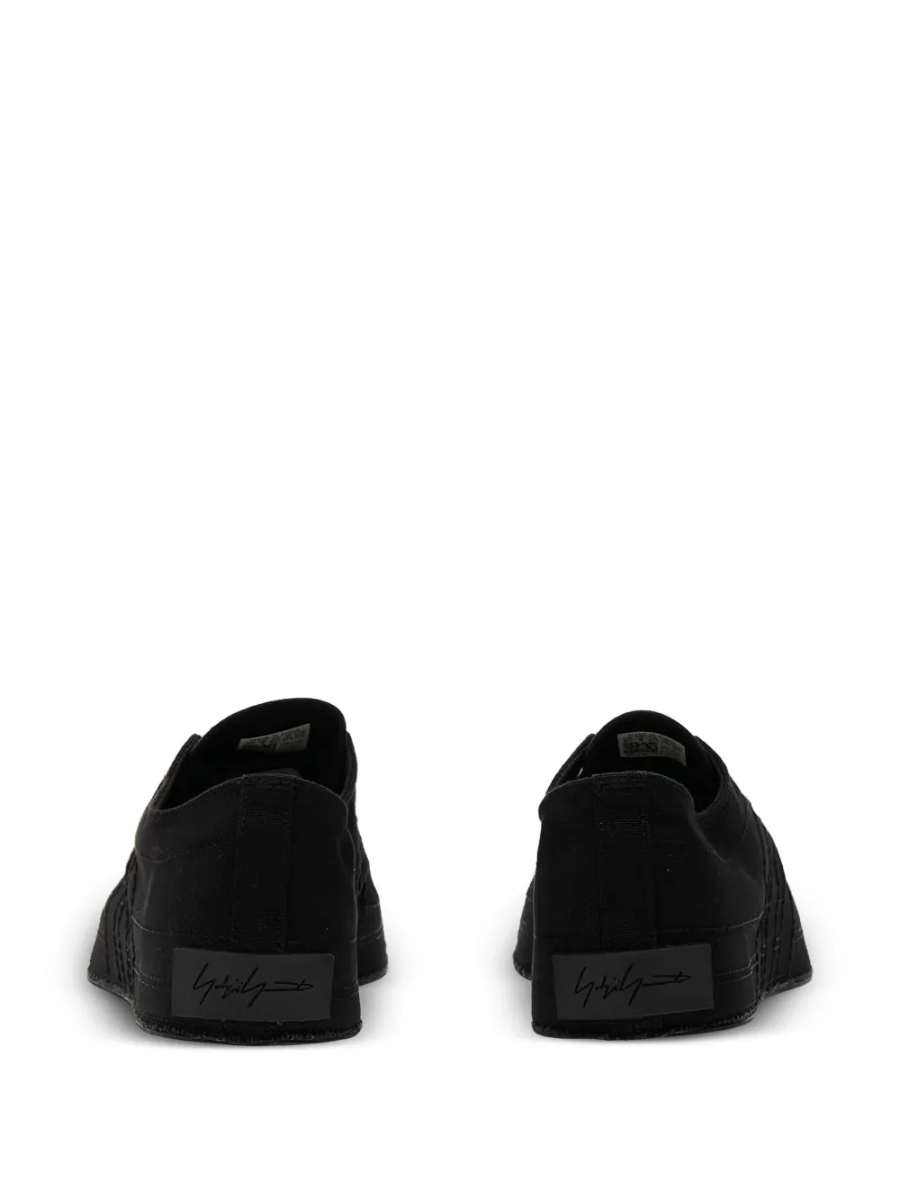 Y-3 three-stripe low trainers Black