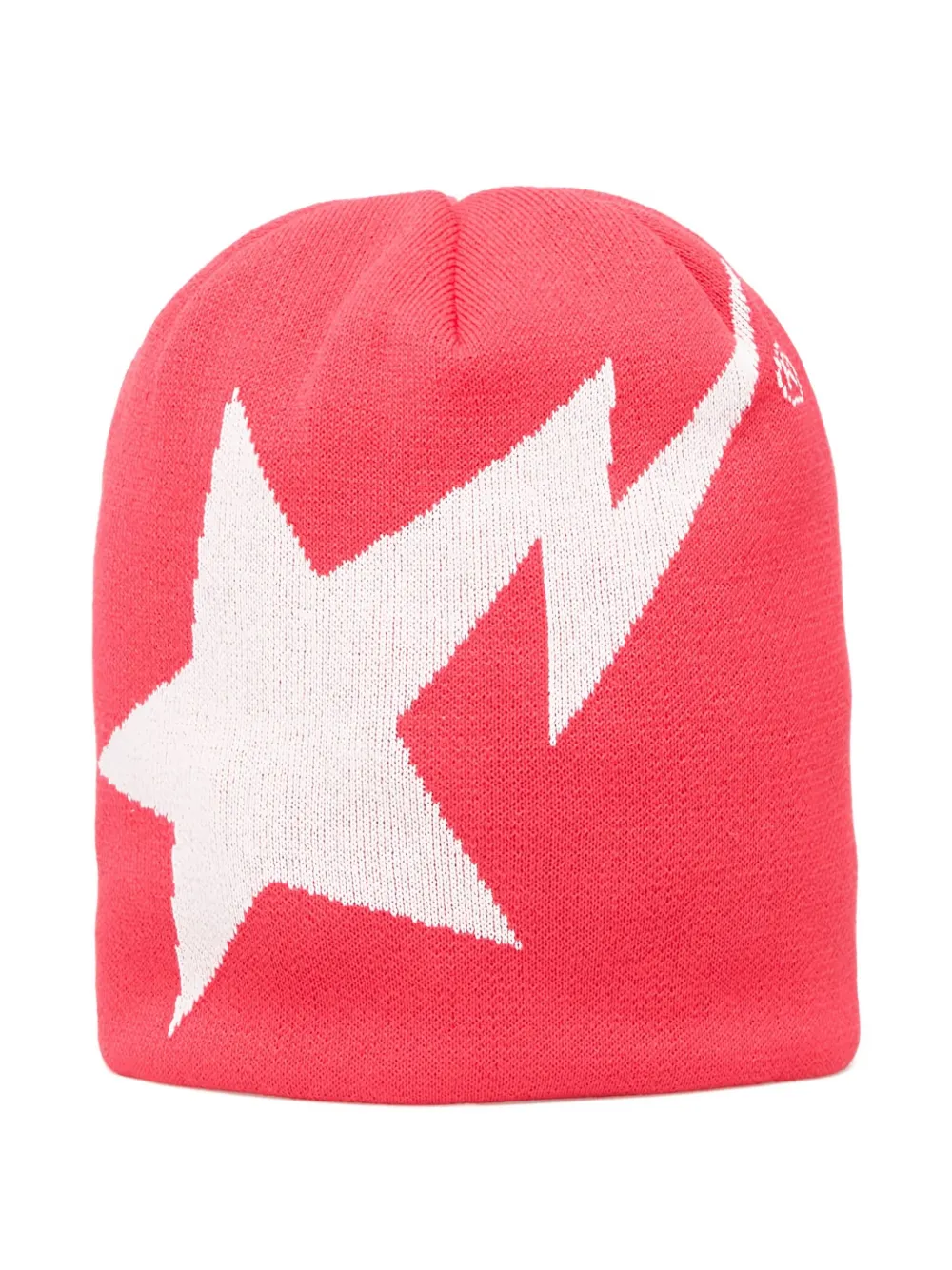 A Bathing Ape Star Lightning-motif Beanie Hat In Red
