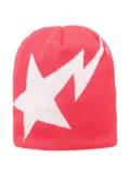 A BATHING APE® Star lightning-motif beanie hat - Red