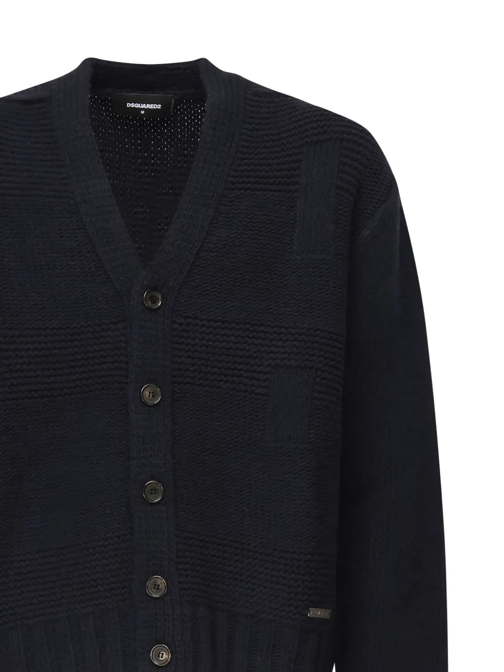 Dsquared2 Textured Panelled Cardigan In Black