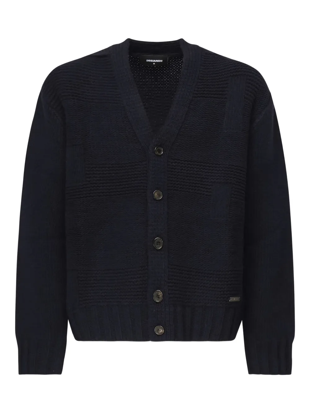 Dsquared2 Textured Panelled Cardigan In Black