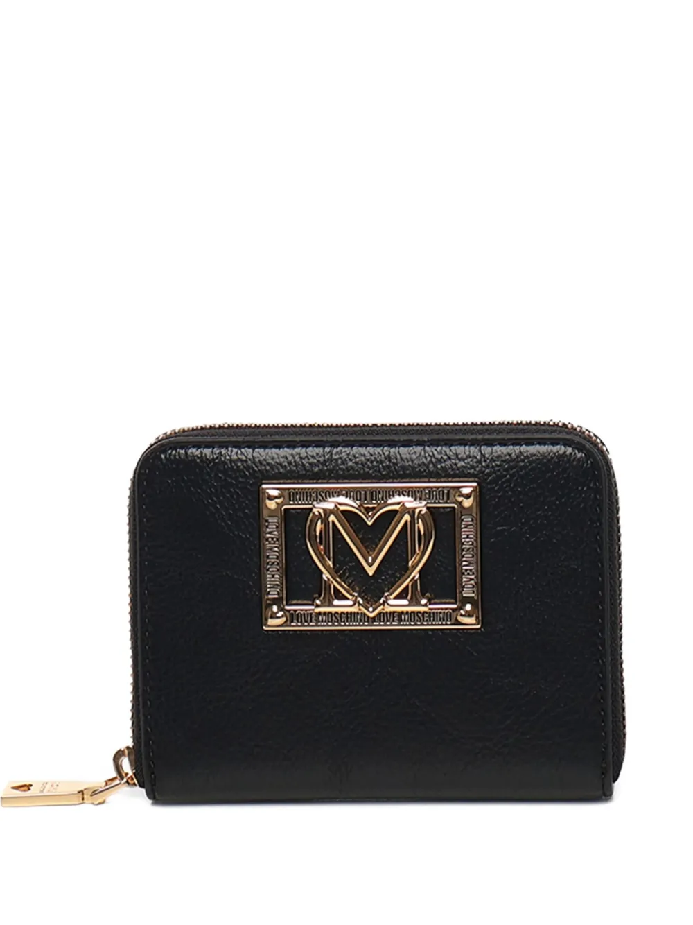 Love Moschino heart-plaque zip wallet - Nero