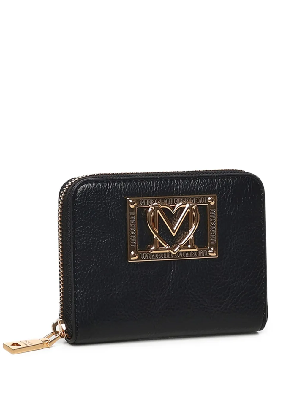 Love Moschino Portemonnee met hartplakkaat en rits Zwart