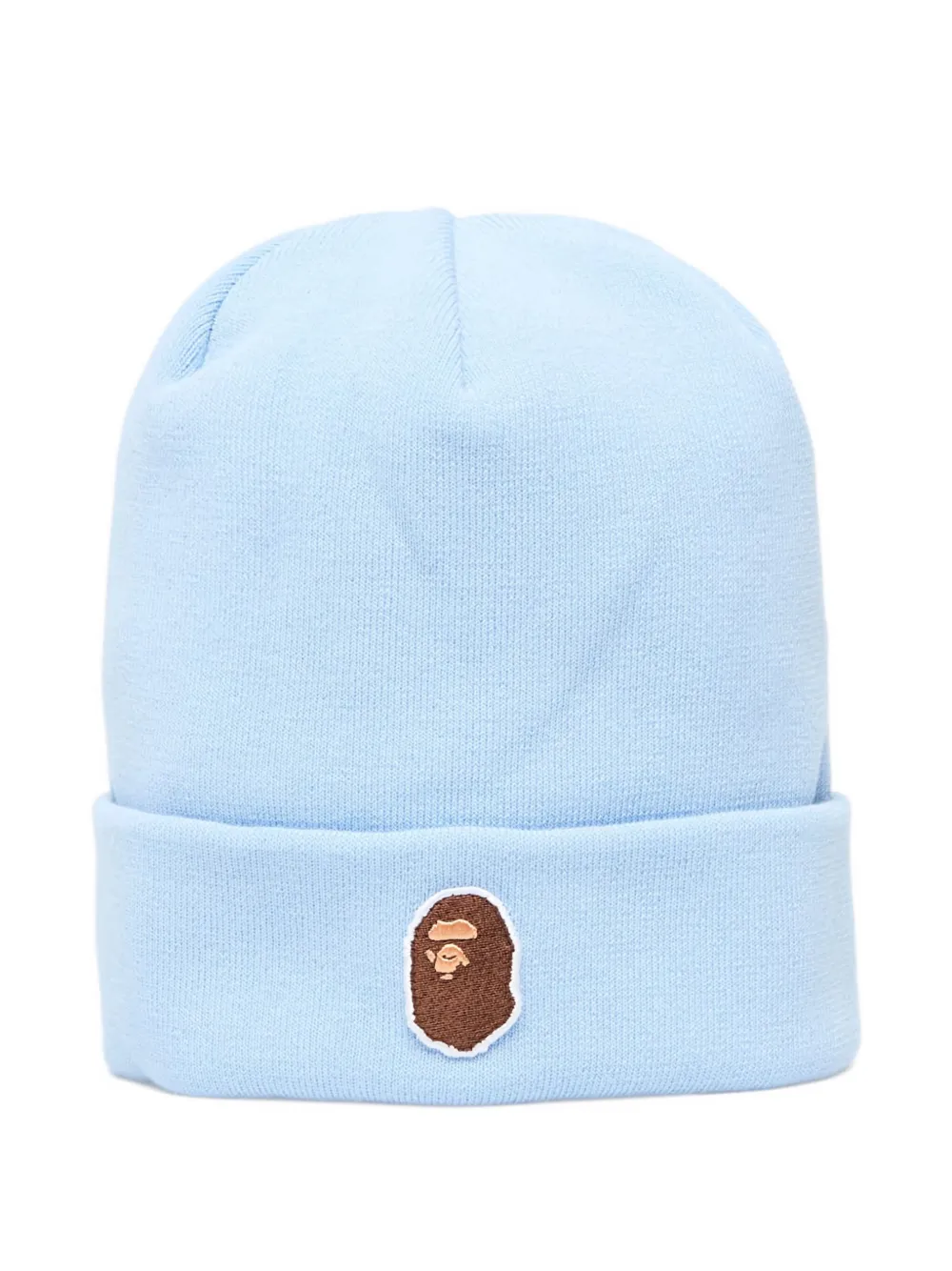 A Bathing Ape Logo Patch Knit Beanie In Blue