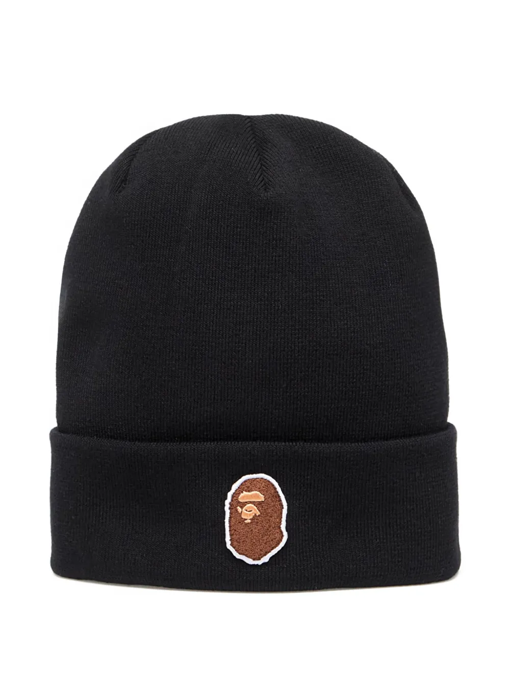 A Bathing Ape Logo-embroidery Knit Beanie In Black