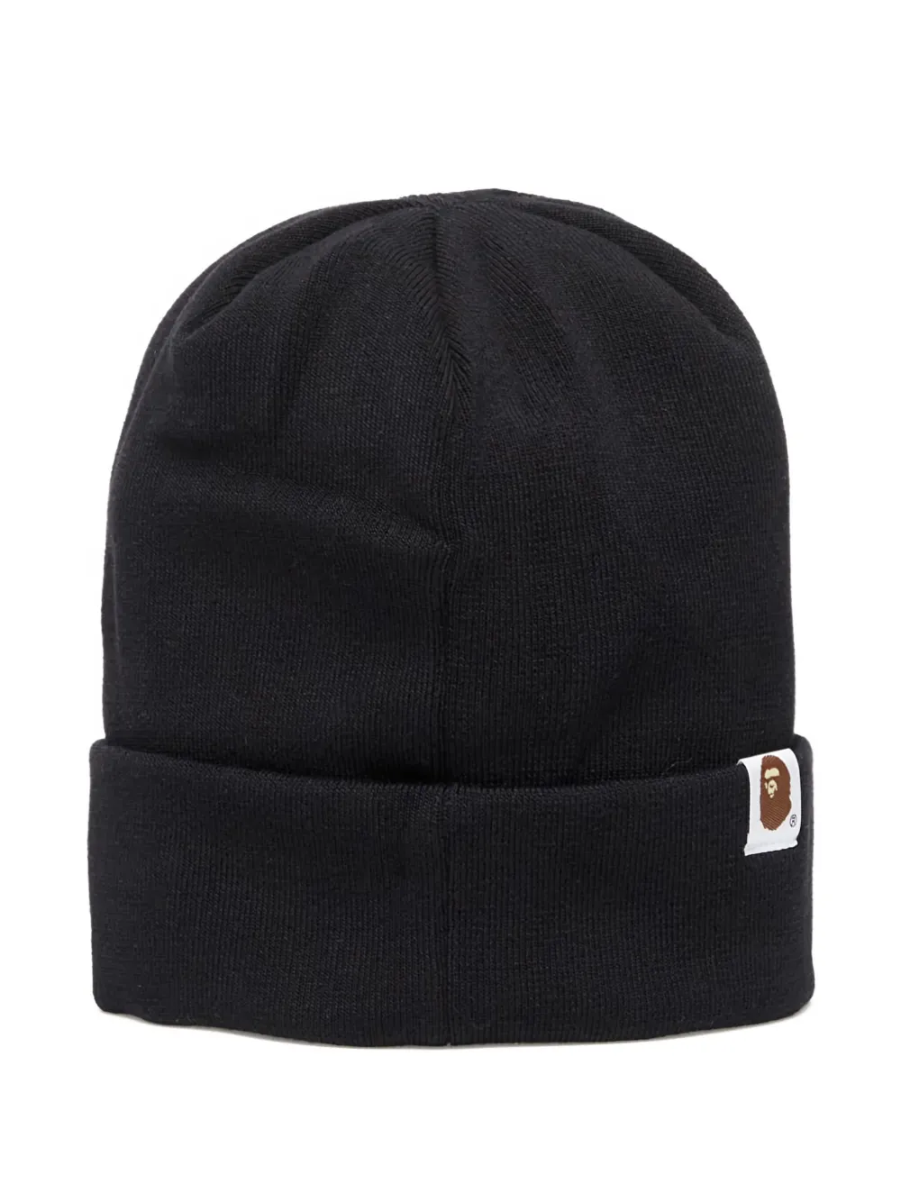 A Bathing Ape Logo-embroidery Knit Beanie In Black