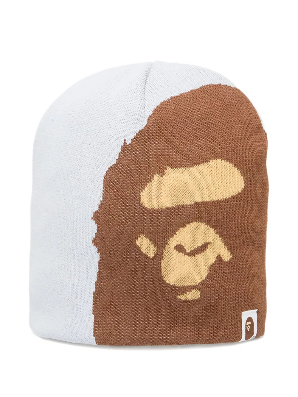 A Bathing Ape Ape Head Knit Beanie In Gray