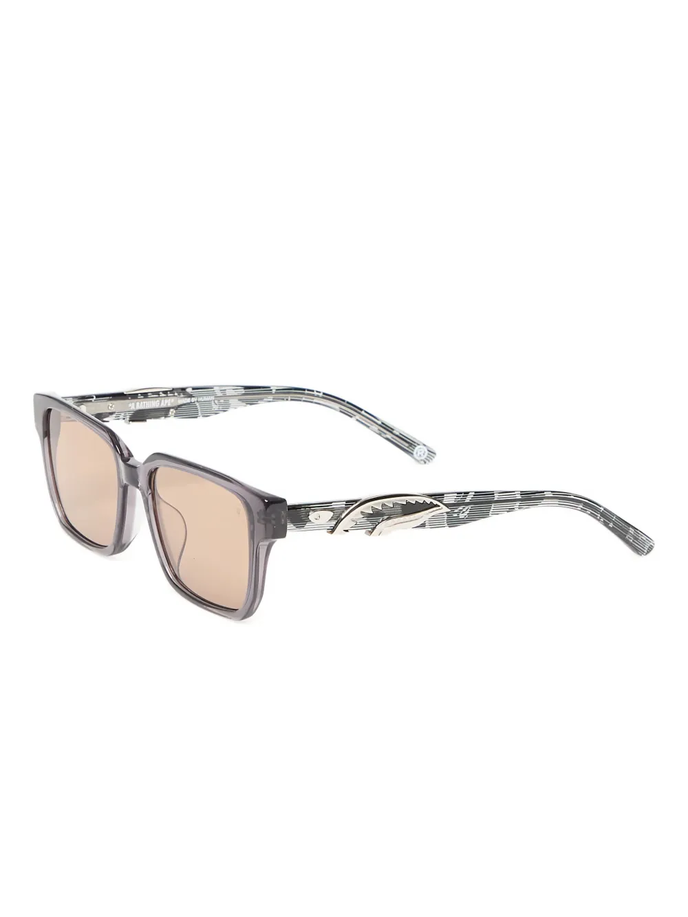 A BATHING APE shark-detail sunglasses - Grijs