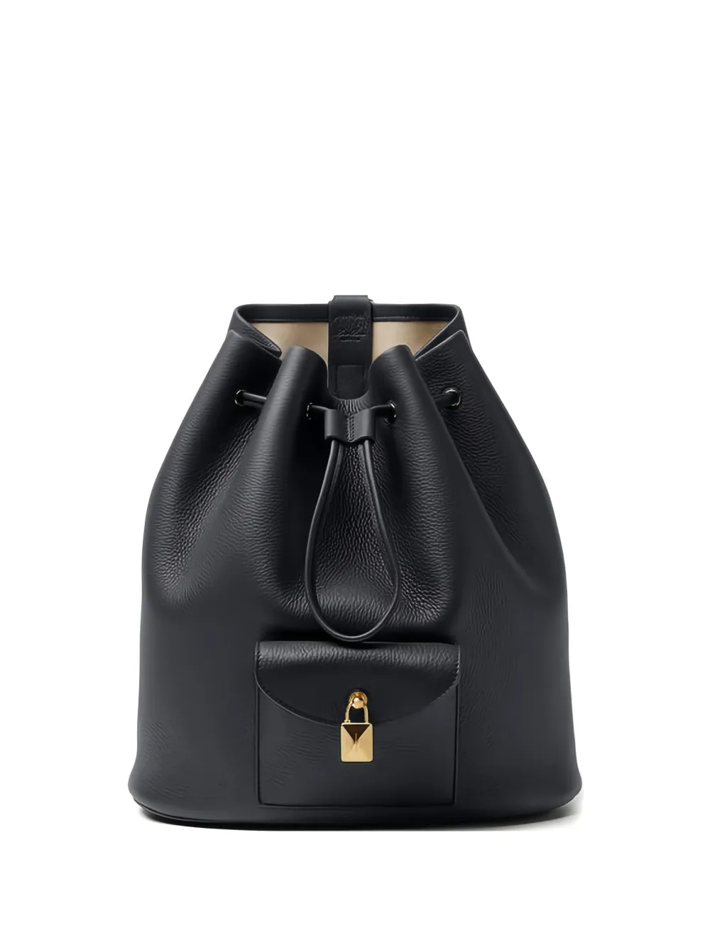 Loro Piana drawstring leather backpack | Black | Image 1