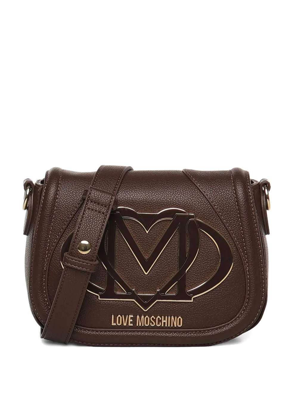Love Moschino Shopper met logoplakkaat Bruin