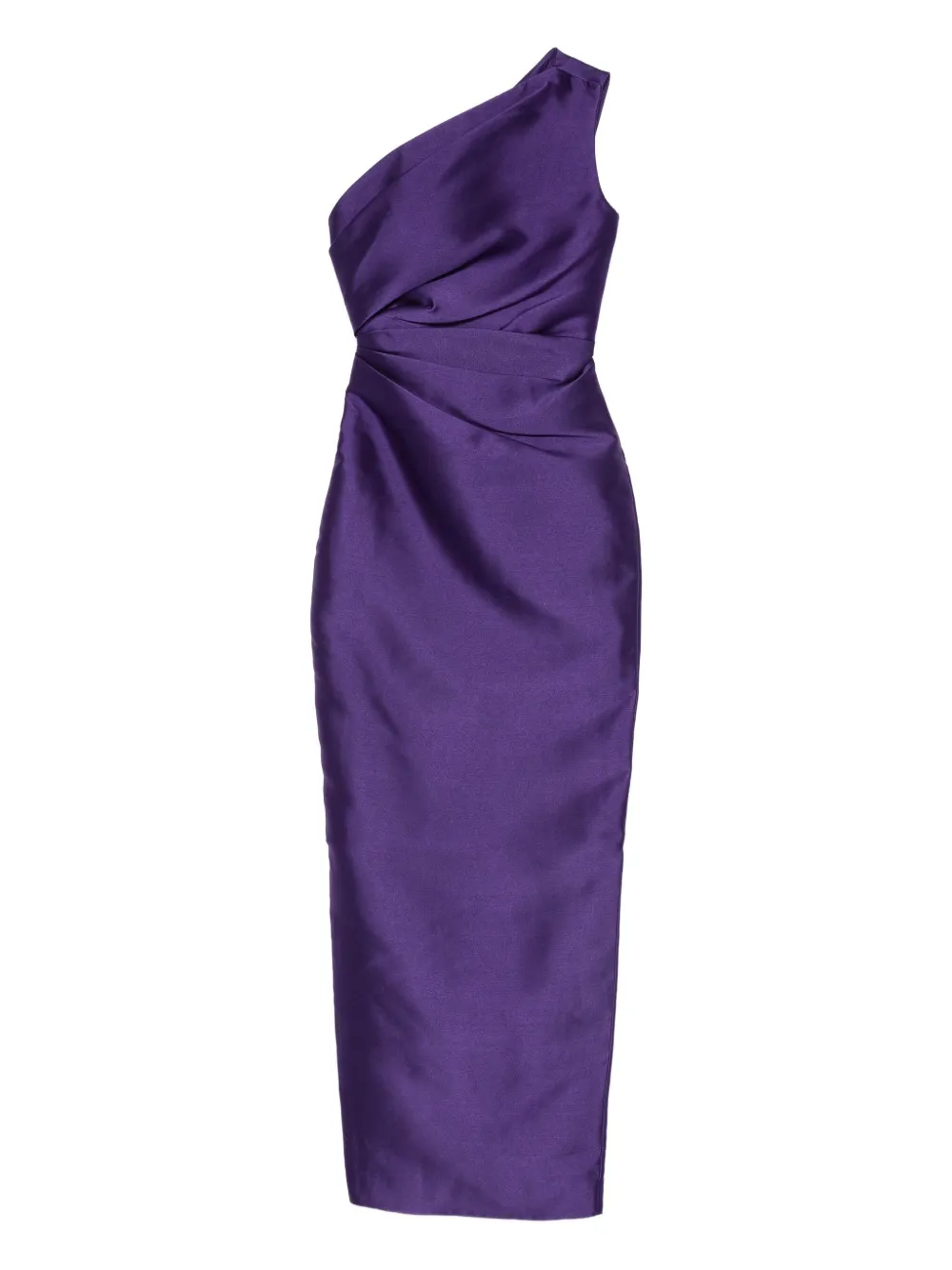 Solace London Asymmetrische jurk met gedrapeerd lijfje Paars