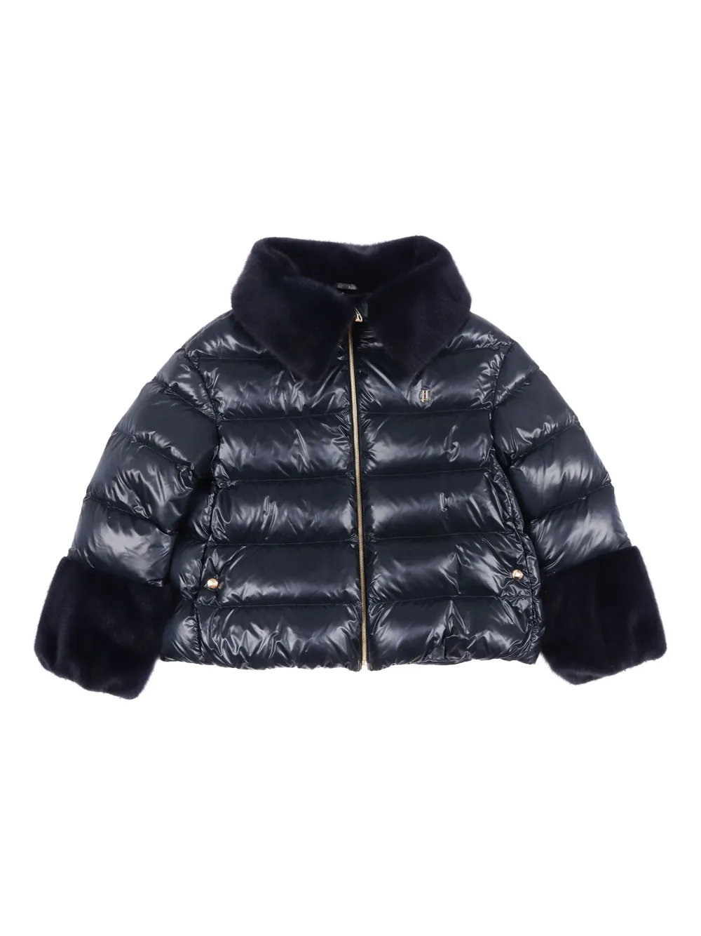 Herno Kids fur-trimmed puffer jacket | Black | Image 1