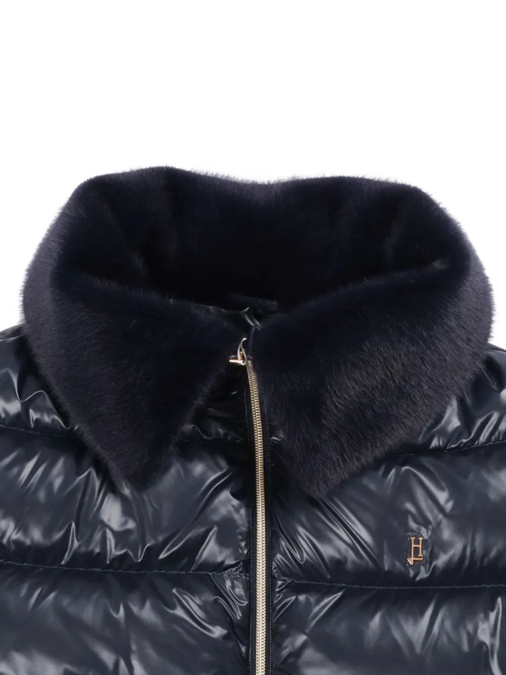 Herno Fur-trimmed Puffer Jacket In Blue