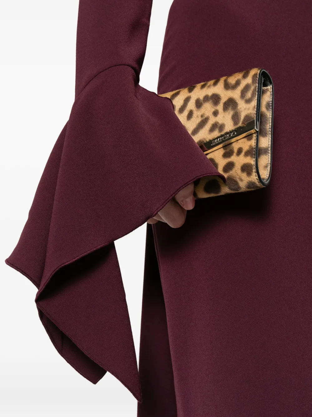 Solace London The Blake Flared-sleeve Maxi Dress In Red