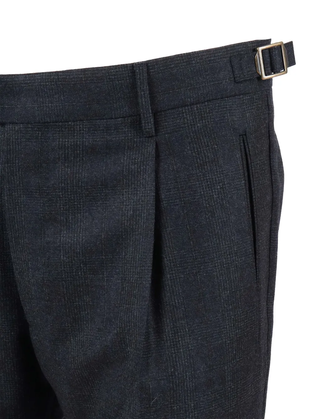 Berwich Geruite broek met geplooide voorkant Blauw