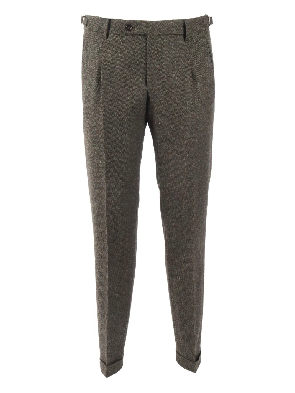 Berwich herringbone pleated tailored trousers | Grey | Image 1