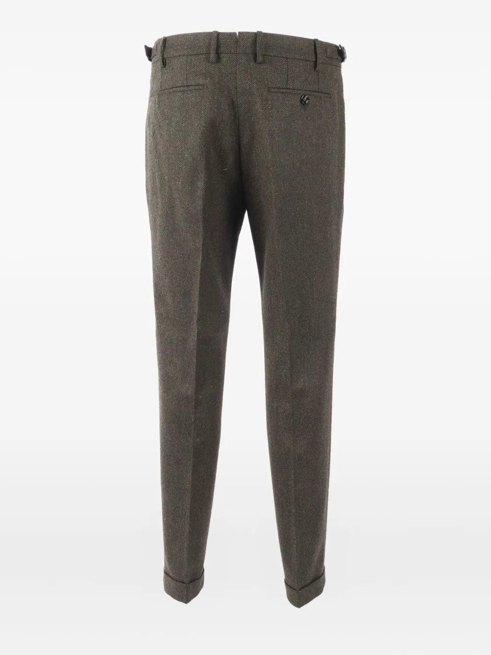 Berwich Pantalon met plooien en visgraatpatroon - Grijs