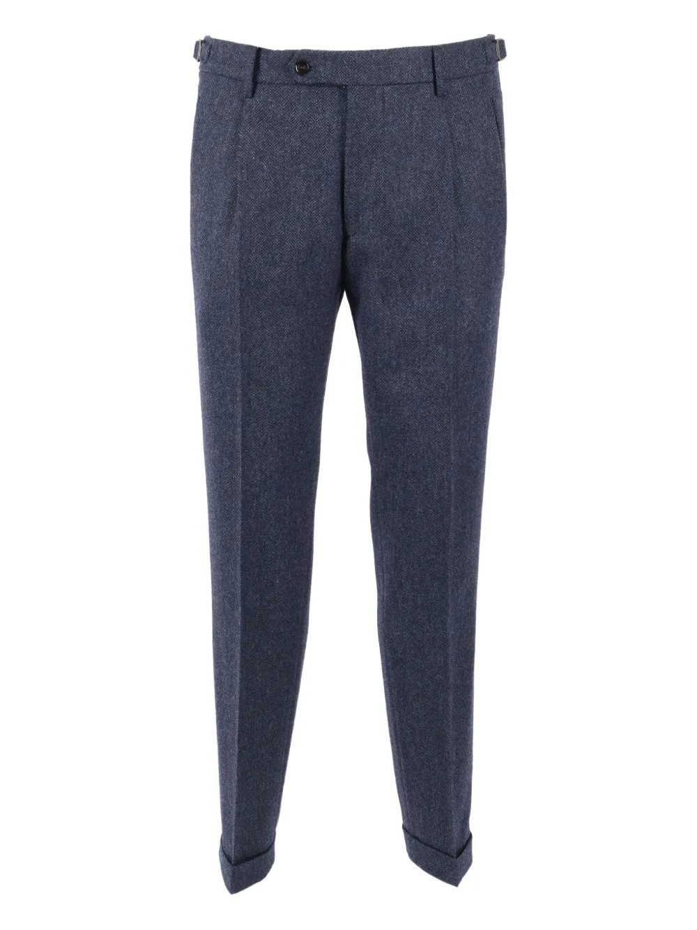 Berwich pleated herringbone tailored trousers | Blue | Image 1