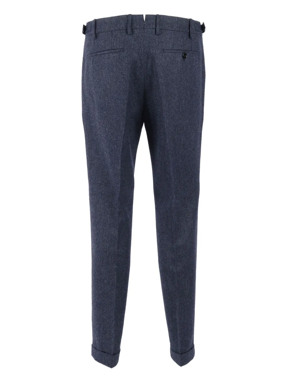 Berwich Pantalon met plooien en visgraatpatroon - Blauw