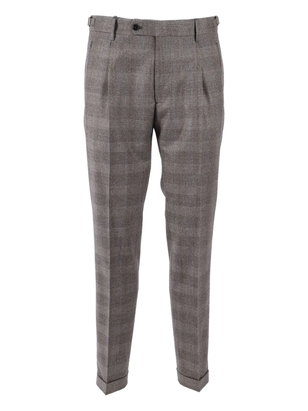 Berwich pleated checked trousers | Brown | Image 1