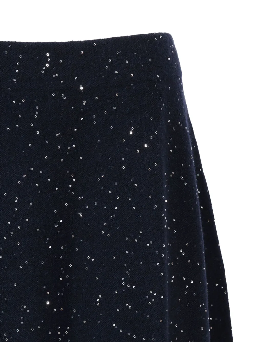 Antonelli Maxi Knitted Skirt With Sequins In Blue