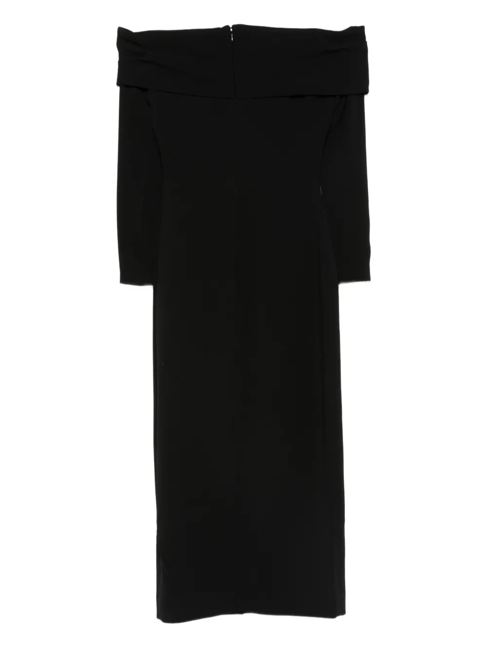 Solace London The Yuni off-shoulder midi-jurk - Zwart