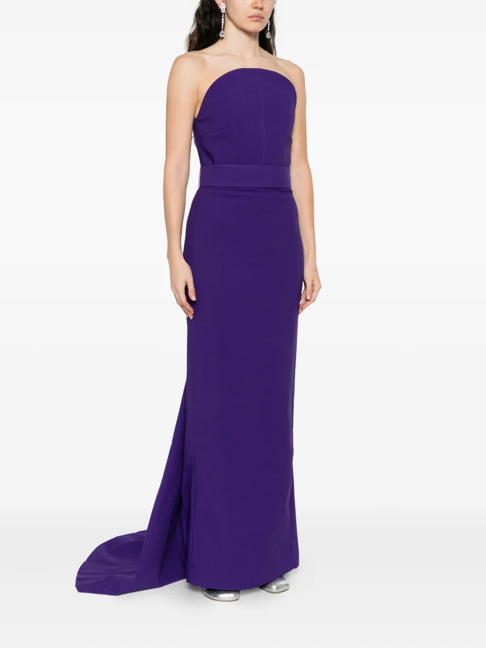 Solace London The Citra strapless maxi-jurk Paars